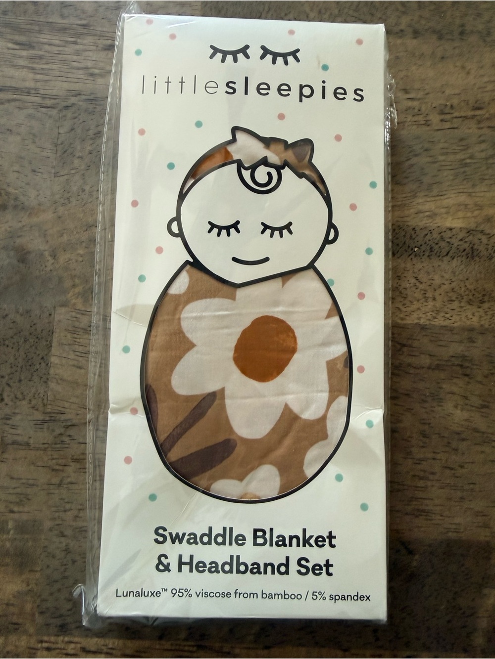Little Sleepies Swaddle Blanket & Headband Set - Daisy Daydream